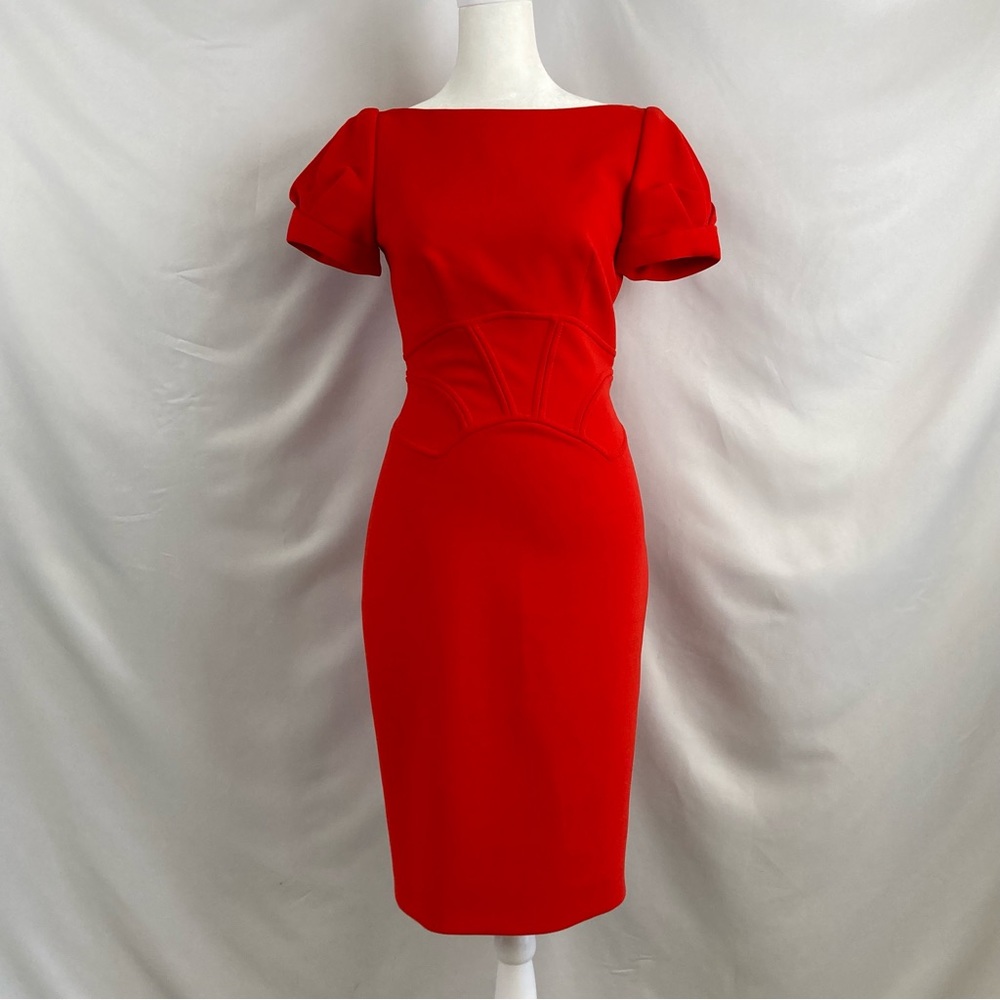 Karen Millen Red Corset Effect Dress - Picture 5 of 9